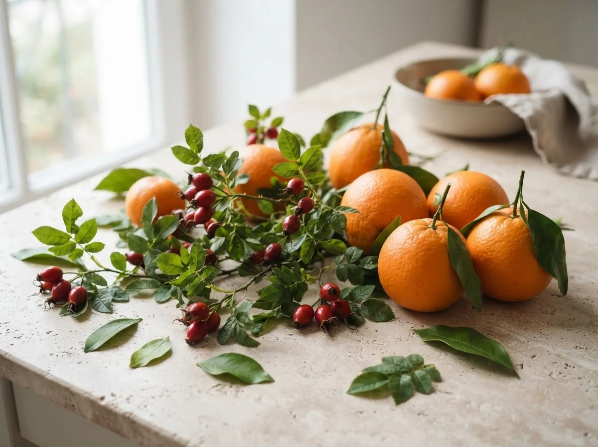 Fresh citrus and plant ingredients used in Verara Daily